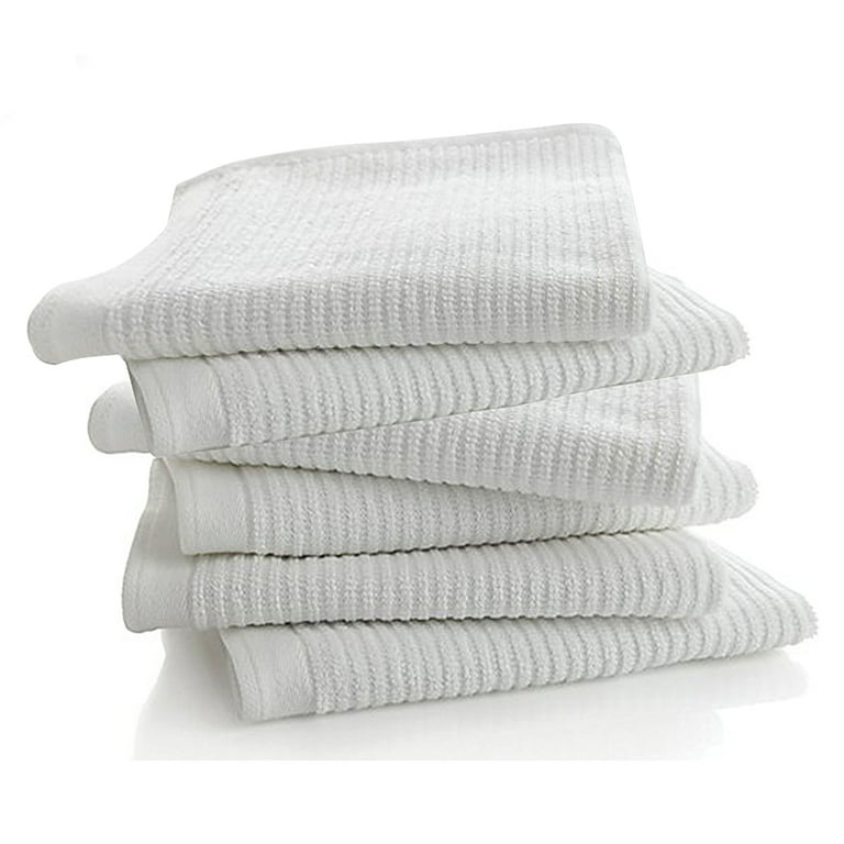 Set of 4 Gray Bar Mop Kitchen Towels, Cotton Sold by at Home