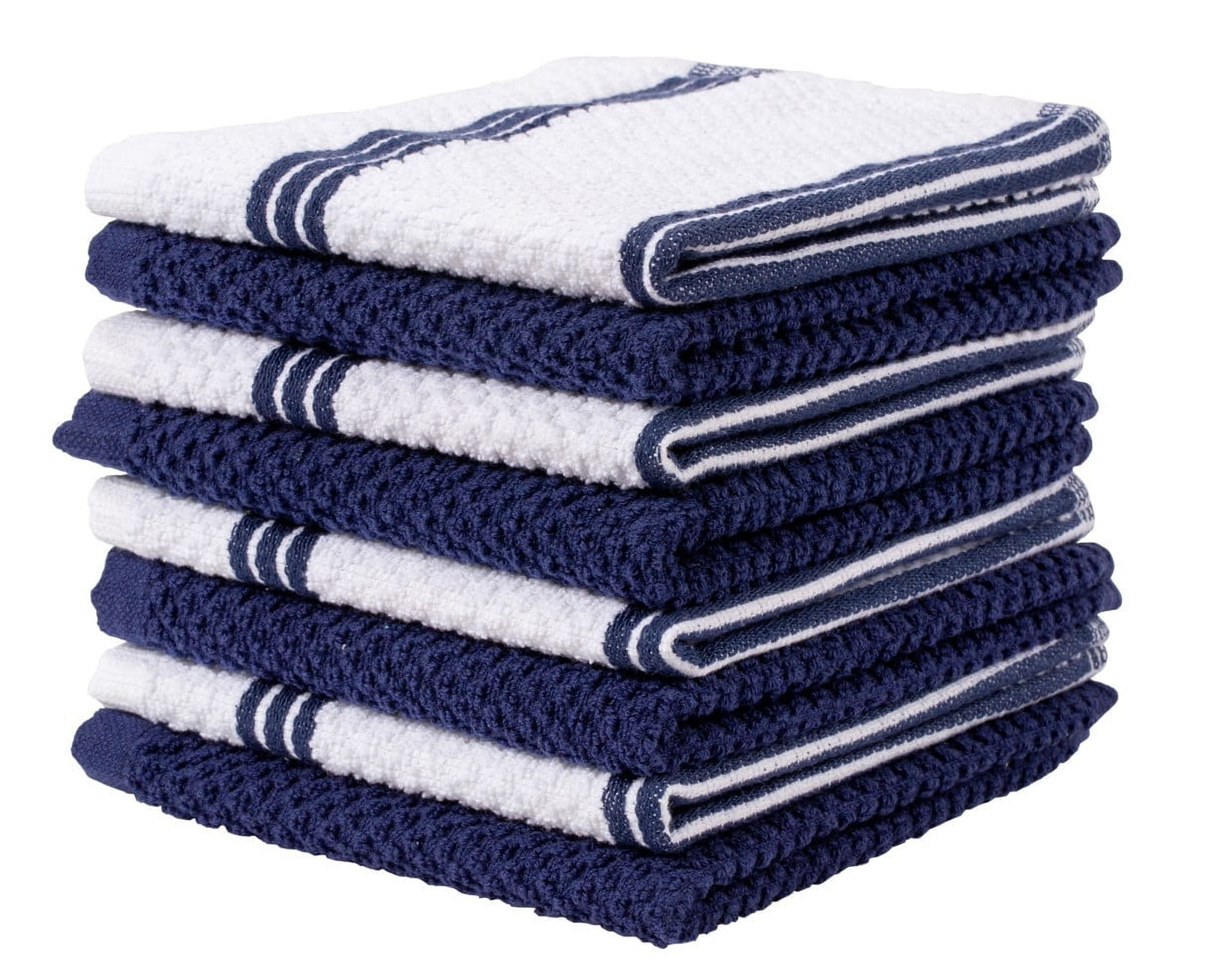 Living Fashions 8 Pack Cotton Terry Kitchen Dishcloth - 12" x 12"