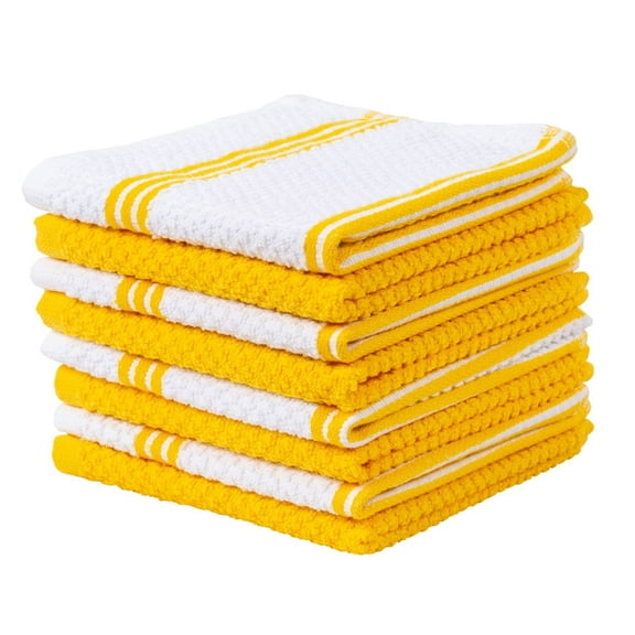 Living Fashions 8 Pack Cotton Terry Kitchen Dishcloth - 12" x 12"