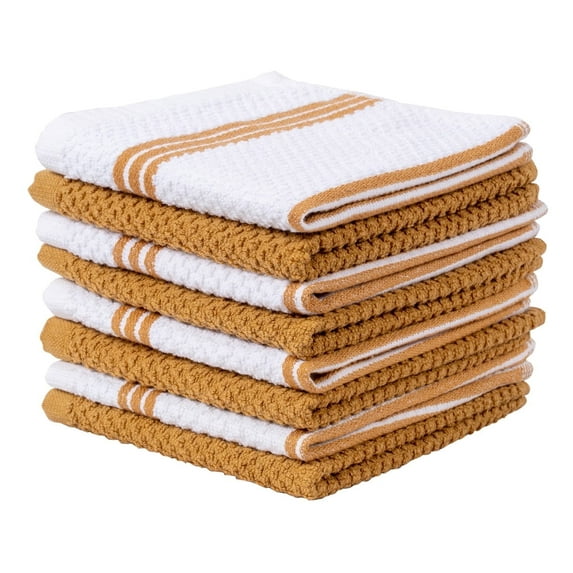 Living Fashions 8 Pack Cotton Terry Kitchen Dishcloth - 12" x 12"