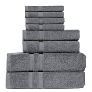 Living Fashions 8 Pack Towel Set - 2 Bathroom Towels, 2 Hand Towels, 4 Wash Cloths Bathroom Set