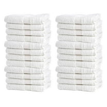Living Fashions Bulk Spa White Wash Cloths 24 Pk - 12” x 12” – Thick Loop Pile Face Towels