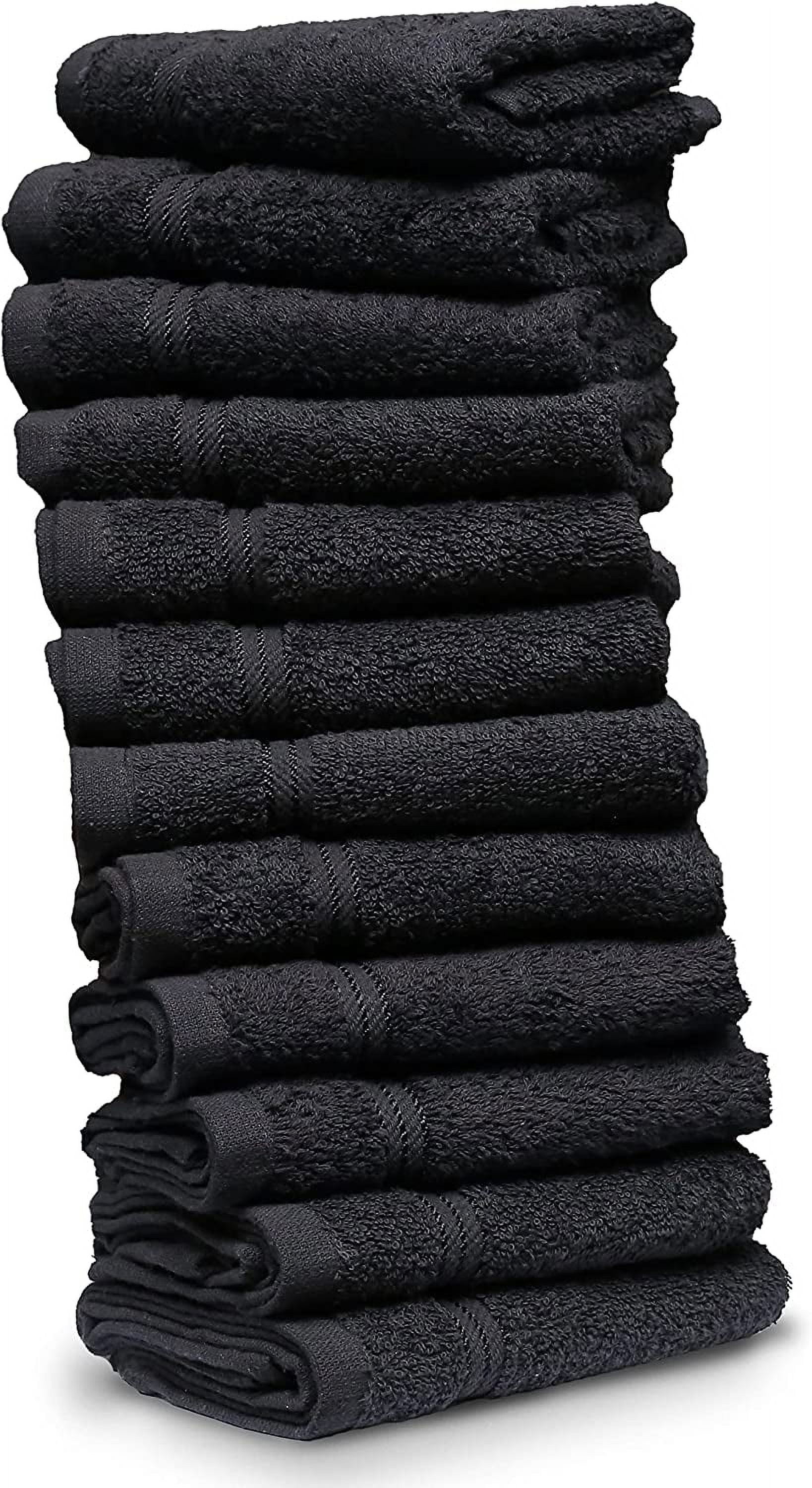 Living Fashions Washcloths 12 Pack – Size 12” x 12” – Soft & Absorbent Wash clothes (Black) - Walmart.com