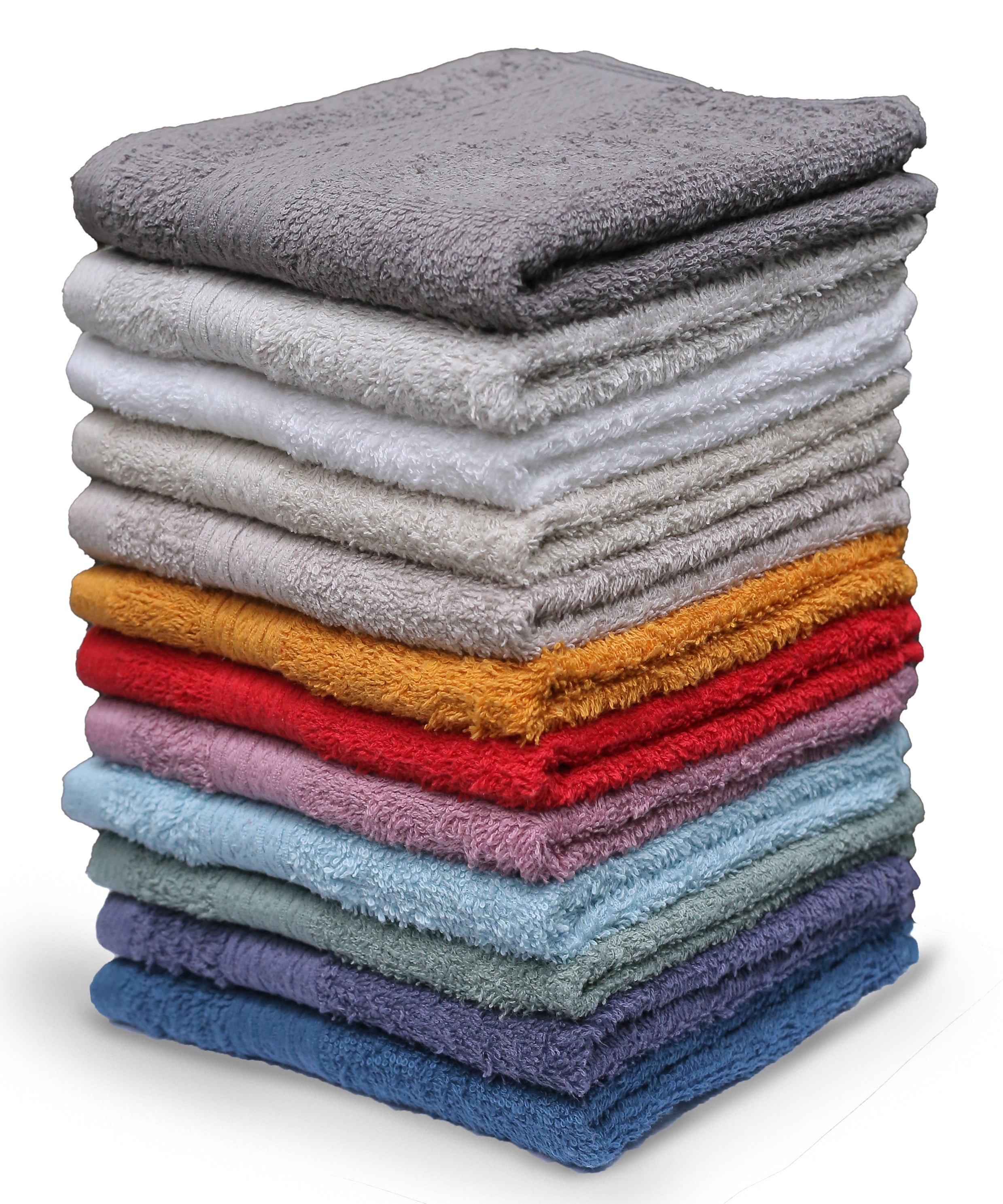12 Pack Wash Cloths Beach Style 3 Colors, Cotton Washcloths Gentle for Men  Women Kids, Durable Wash Rags Large Size 13 X 13