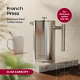 thumbnail image 1 of Living French Press Coffee Maker 34oz, Stainless Steel French Press Coffee, 4 Filter Heat Resistant Double Insulated, Rust-Free, , Dishwasher Safe Coffee Pot, 1 of 8