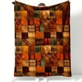 thumbnail image 1 of Living Hall Modern Patchwork Plaid Flannel Blanket - All-Season Soft Polyester Vibrant Mixed Colors, Cozy Bedspread & Sofa Throw, Christmas Home Decor Gift, Comfortable Nap Blank, 1 of 9