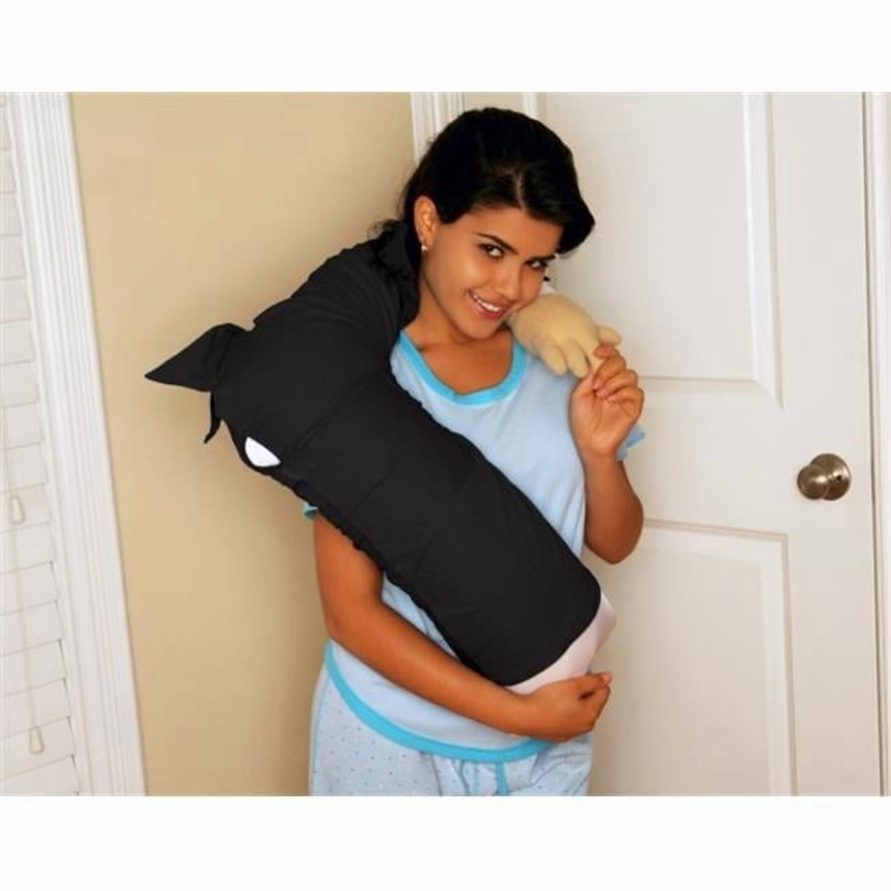 Living Health Products BFSMB-003-Bk Boyfriend Body Pillow- Black - Companion Pillow w/ Mooshi Micro Beads and Soft Black T-Shirt
