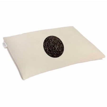 Living Health Products Buck-sbk-02 Buckwheat Pillow - buckwheat hull support pillow off white /cream Organic Buckwheat Pillow - Standard Size (14x 19'')''