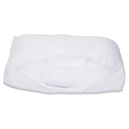 Deluxe Comfort Microbead Cloud Hypoallergenic-Spandex (15%) / Nylon (85%) Blend-Unique Design Adjusts Shape-Pillow Cover, Small, White