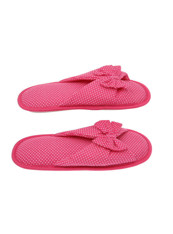 Living Health Products Cotton Memory Foam Women's Slipper with Butterfly Tie