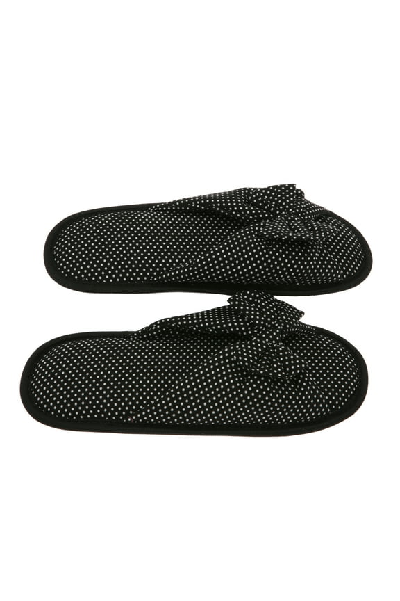 Living Health Products Cotton Memory Foam Women's Slipper with Butterfly Tie