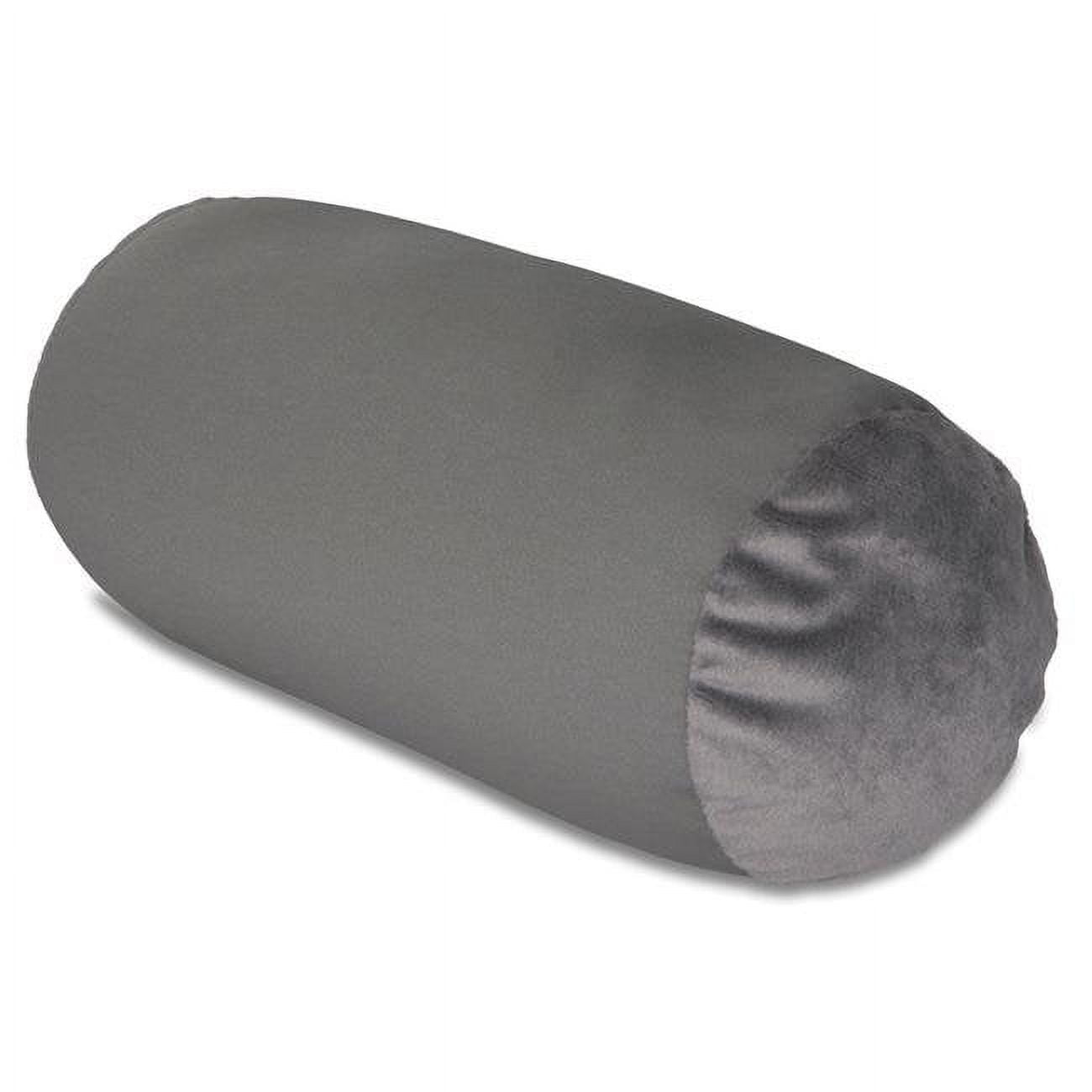 Living Health Products Mini Microbead Pillow Neck Roll Bolster Pillows Squishy Mooshi Beads Offer Comfort Support Light Gray