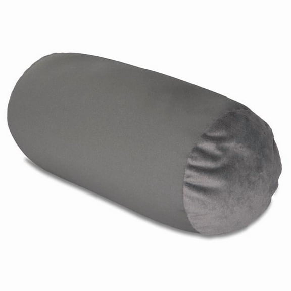 Living Health Products MBR-mini-019-19 Mini Microbead Pillow Neck Roll Bolster Pillows - Squishy Mooshi Beads Offer Comfort & Support, Light Gray