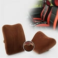 thumbnail image 1 of Living Healthy Products Back-GiGi-01 Memory Foam Car Lumbar Pillow & Support Headrest - Brown, 1 of 1