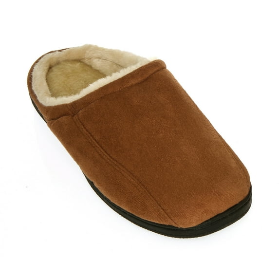 Living Healthy Products Memory Foam Suede Fleece Lined Slippers