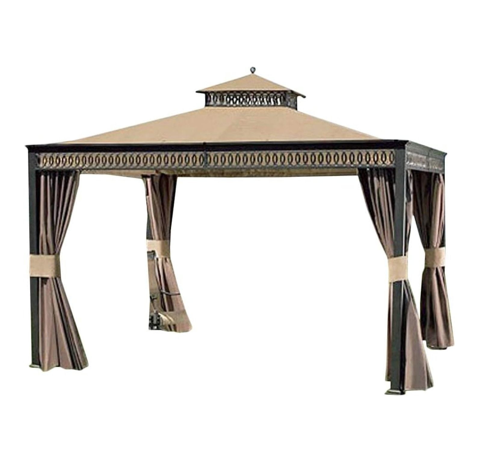 Beige Whisper Two-Tiered 10' x 12' Gazebo Replacement Canopy