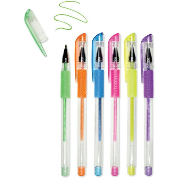 Living In Color Color-Flow Glitter Gel Pen Set 6/Pkg-Neons