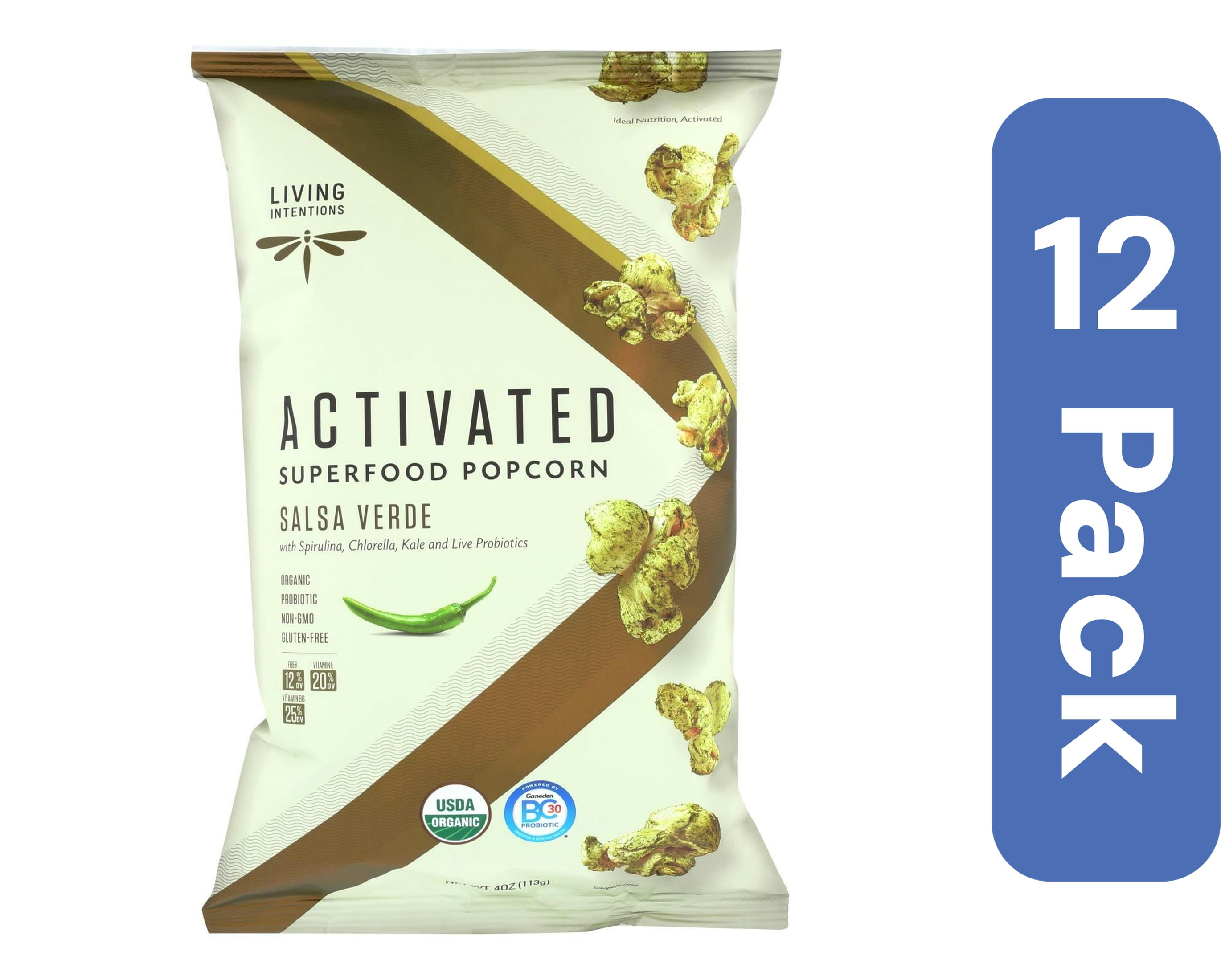 Living Intentions Popcorn Salsa Verde 4 oz (Pack Of 12)