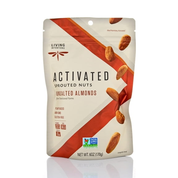 Living Intentions Sprouted Nuts, Almonds, Unsalted, 6oz
