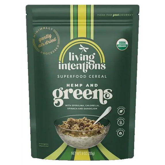 Living Intentions Super Food Cereal Banana Hemp - 9 oz Pack of 4
