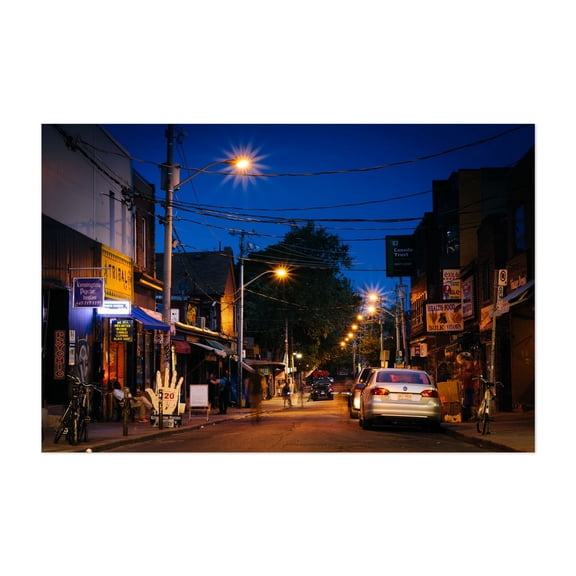 Living Kensington Ave 02 - Toronto Ontario Canada Photography Street Photography City Nightlife Vintage Neon Sign Architecture Unframed Wall Art Print 4 x 6 inches