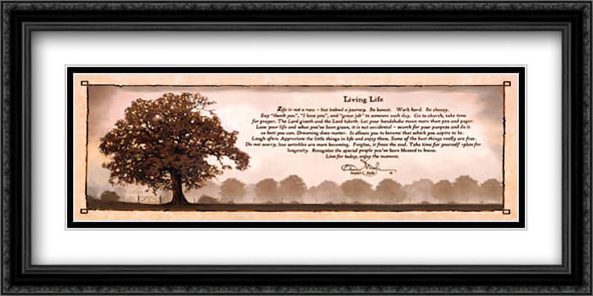Living Life 2x Matted 40x16 Large Black Ornate Framed Art Print by ...