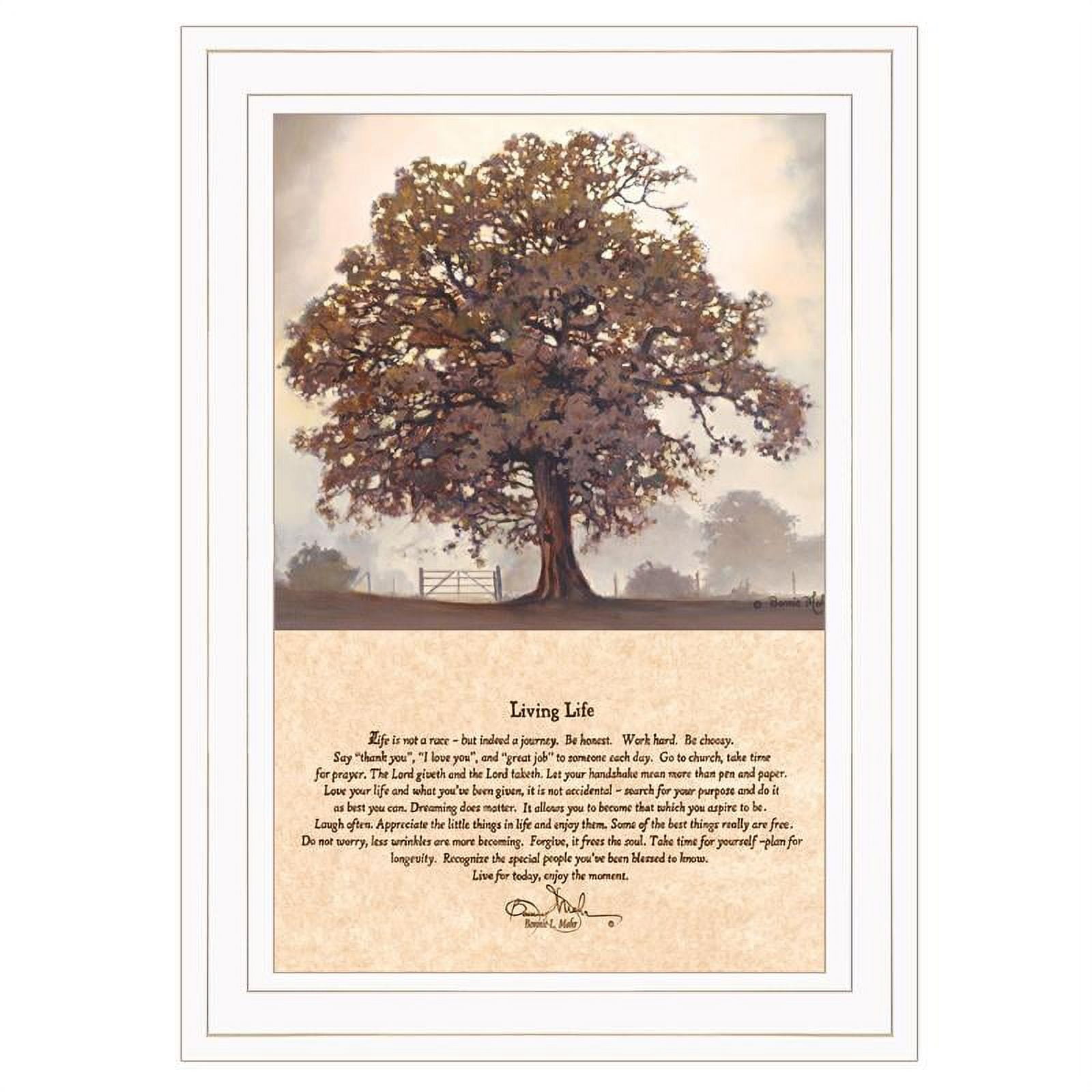 Living Life By Bonnie Mohr Printed Framed Wall Art Wood MultiColor