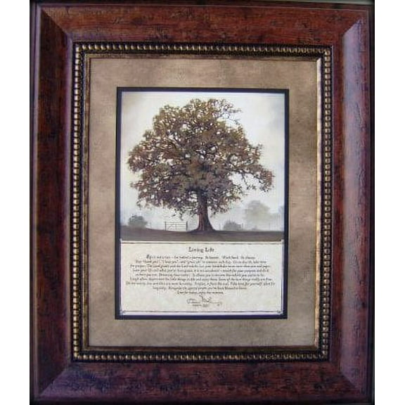 Living Life | Framed Inspirational Art in Double Mat | 29L X 25W" Inches