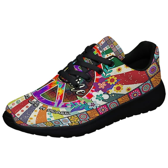 Living Life In Peace Hippie Shoes Sneakers Black Size 10