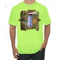 thumbnail image 1 of Living Life In The Sun Surfboards Sunsets Lighthouse Pop Culture Men's Graphic T-Shirt, Safety Green, 4XL, 1 of 3