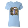 thumbnail image 1 of Living Life In The Sun Surfboards Sunsets Lighthouse Pop Culture Womens Graphic T-Shirt, Light Blue, Medium, 1 of 3
