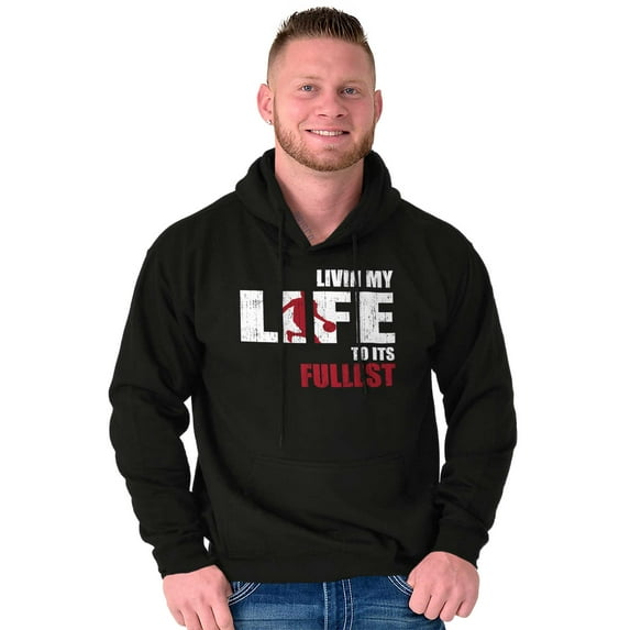 Living Life Its Fullest Basketball Hoodie Hooded Sweatshirt Men Brisco Brands S