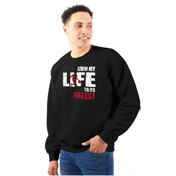 Living Life Its Fullest Basketball Men's Crewneck Sweatshirt Brisco Brands L