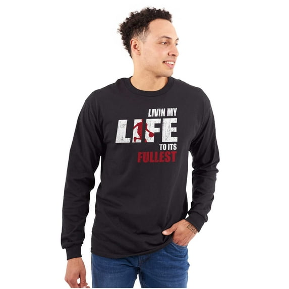 Living Life Its Fullest Basketball Men's Long Sleeve Tee T Shirt Brisco Brands X