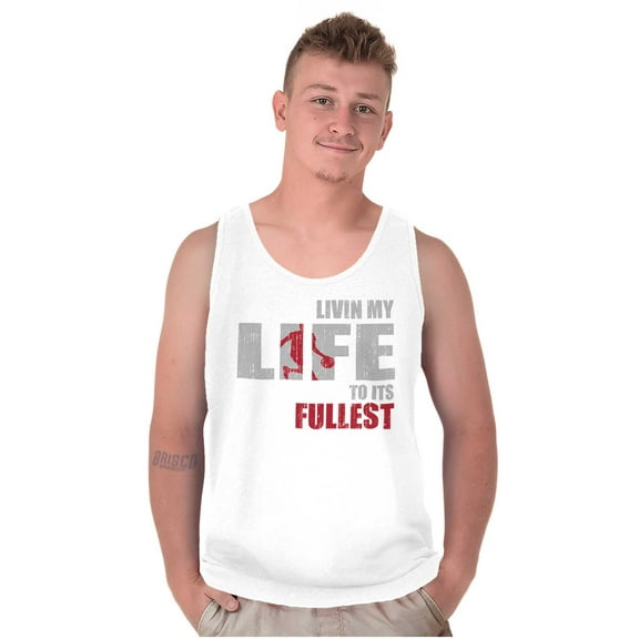 Living Life Its Fullest Basketball Tank Top Sleeveless Tee Men Brisco Brands S