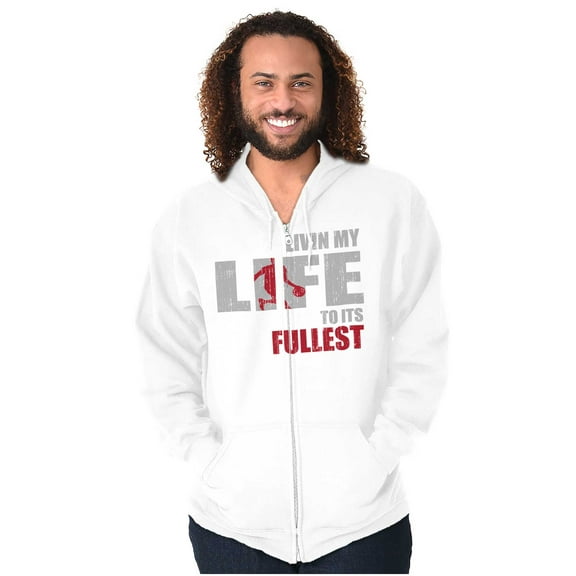 Living Life Its Fullest Basketball Zip Hoodie Sweatshirt Men Brisco Brands S