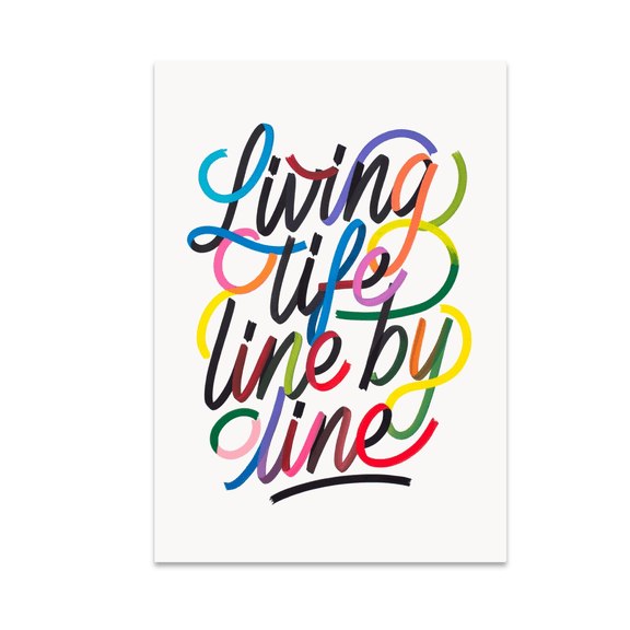 Living Life Line by Line Abstract Pattern - Modern Decor Enthusiast - 13x19 Poster Print