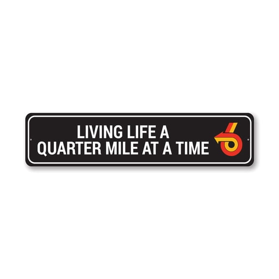 Living Life Quarter at a Time Buick Sign, Decorative Garage Wall Decor, Father's Day Sign, Popular Car Sign - 4x18 inches