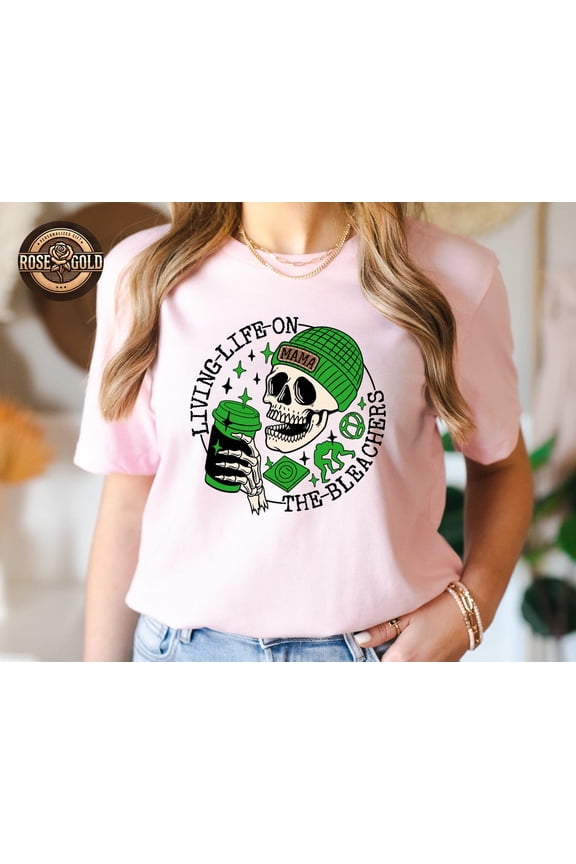 Living Life on the Bleachers T-Shirt, Wrestling Mom Shirt, Skull Sport Shirt, Skellington Coffee Shirt, Gift For Mama, Wrestling Mama Shirt