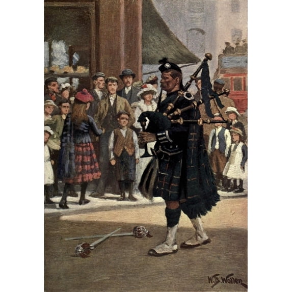 Living London 1902 Bag-piper Poster Print by William Barnes Wollen