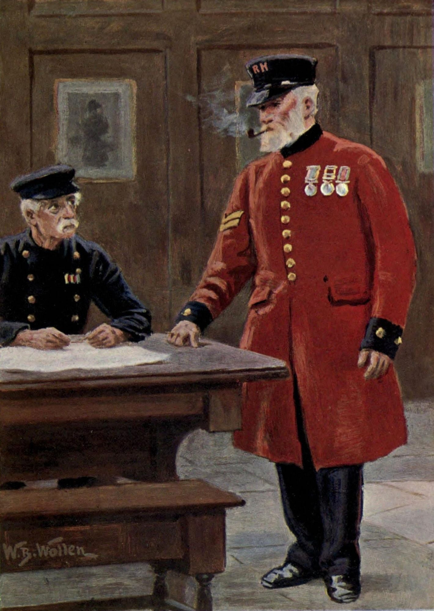 Living London 1902 Chelsea Pensioner Canvas Art - William Barnes Wollen (18 x 24)
