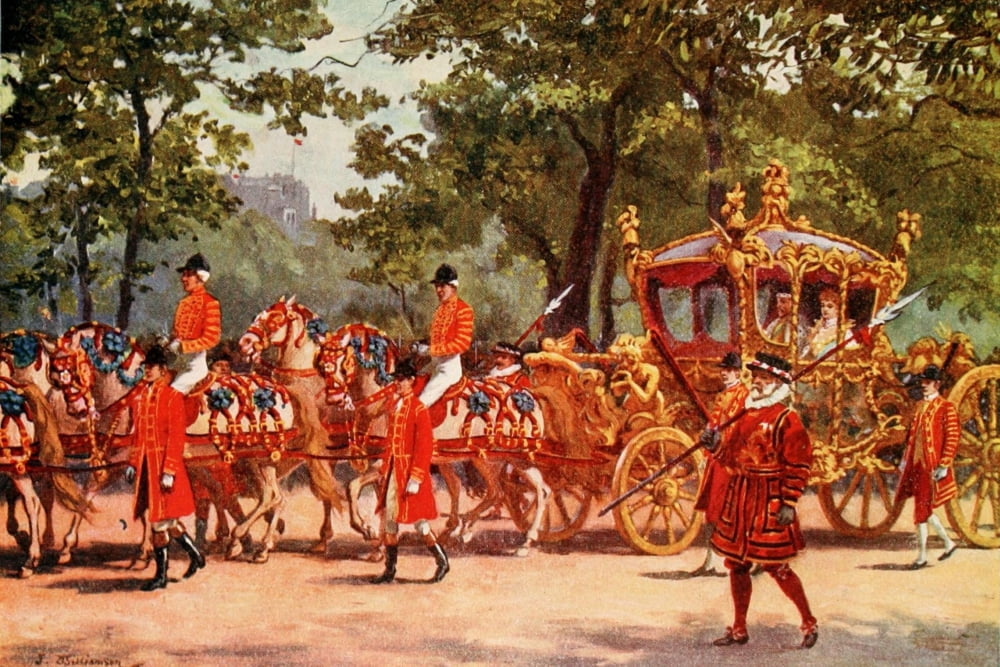 Living London 1902 Lord Mayors carriage Canvas Art - William Barnes Wollen (18 x 24)