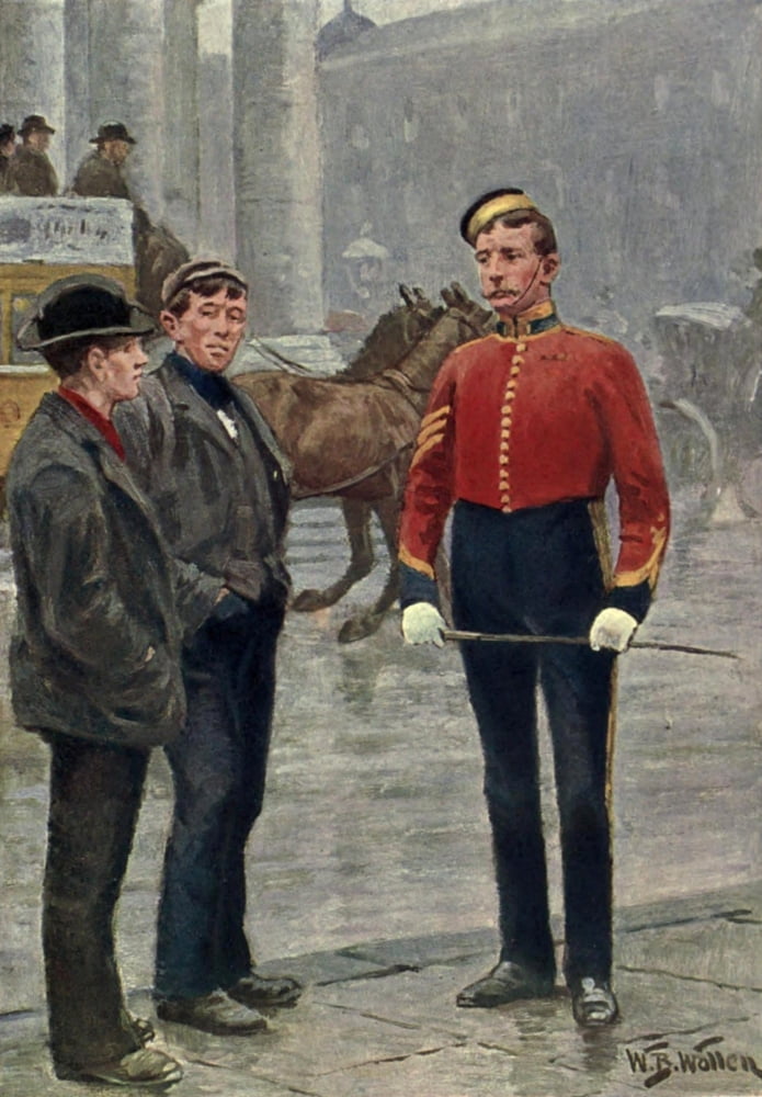Living London 1902 Recruiting Sergeant Dragoons Canvas Art - William Barnes Wollen (24 x 36)