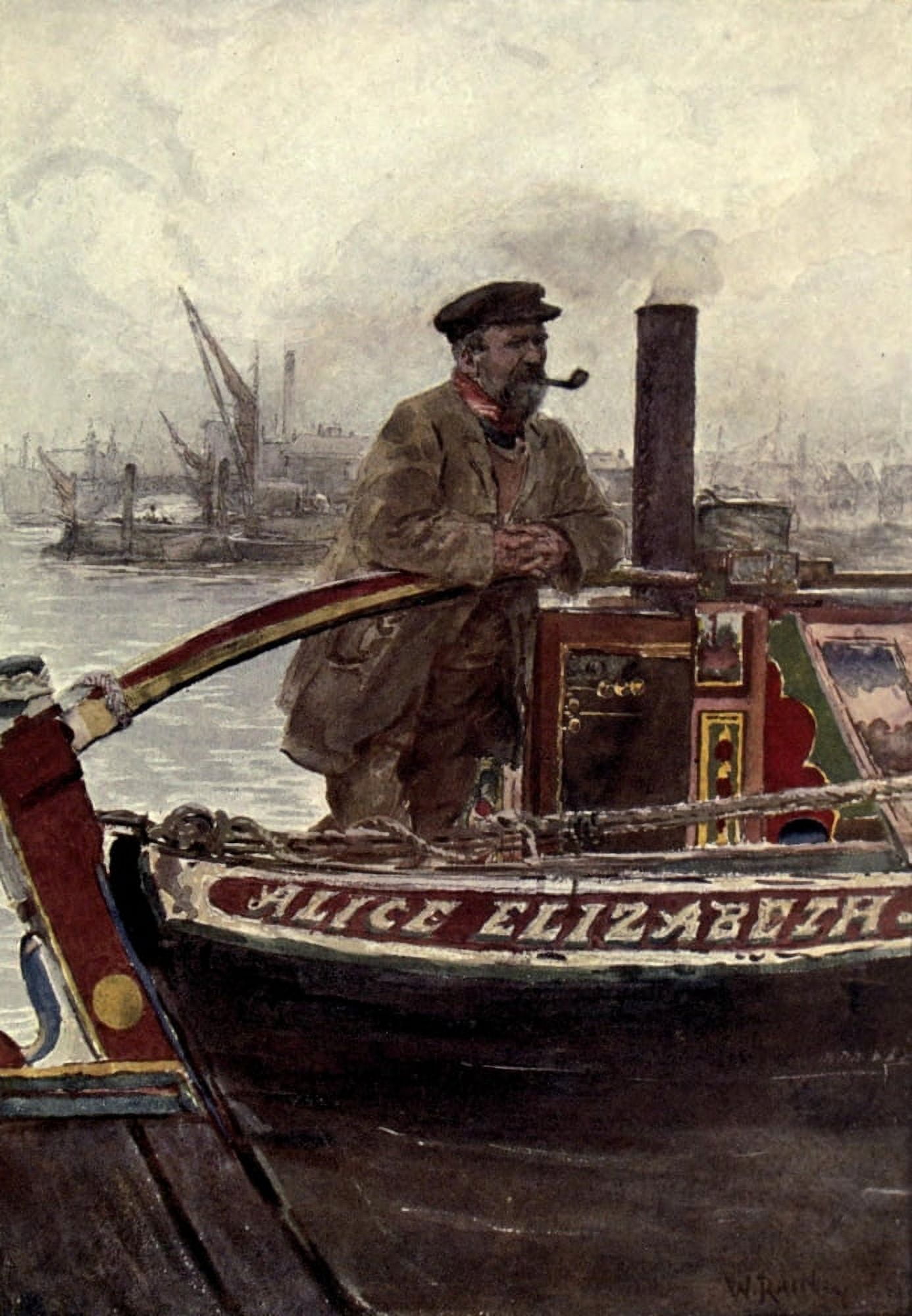 Living London 1902 The Bargeman Canvas Art - William Rainey (18 x 24)