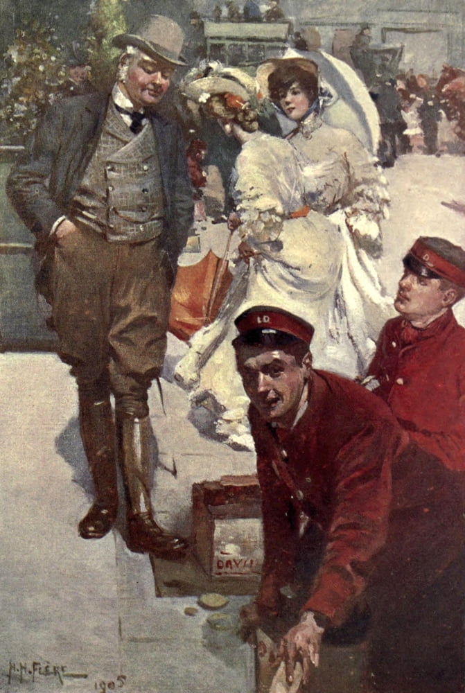 Living London 1902 The Bootblack Canvas Art - Herbert H Fl???re (18 x 24)
