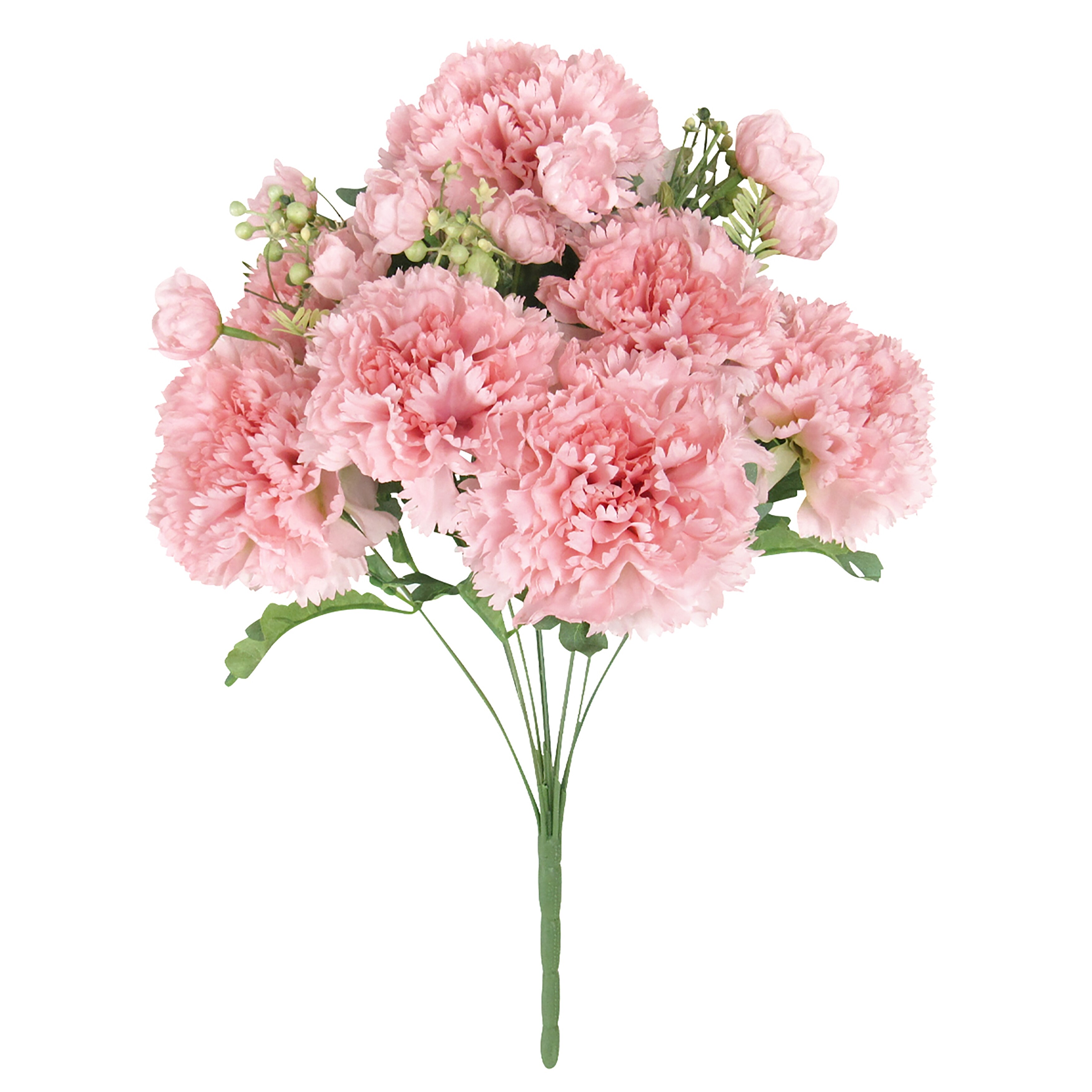 Living Luxury Set of 2 Blush Pink Artificial Carnation Flower Stem Bush