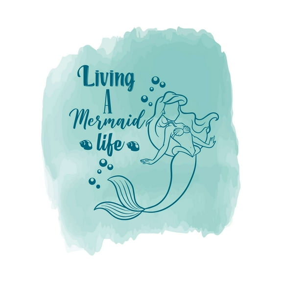 Living A Mermaid Life Cute Mermaid Silhouette Vinyl Wall Decal Wall Art Sticker Designs Vinyl Stickers For Home House Walls Rooms Windows Bedroom Decoration Size (26x26 inch)