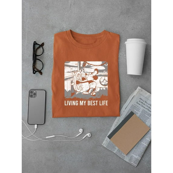 Living My Best Life Cartoon T-shirt Color Men's -SmartPrintsInk Designs