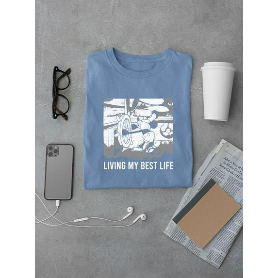 Living My Best Life Cartoon T-shirt Color Women's -SmartPrintsInk Designs