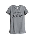 thumbnail image 1 of Living My Best Life Women's Fashion Relaxed T-Shirt Tee Heather Grey 2X-Large, 1 of 5